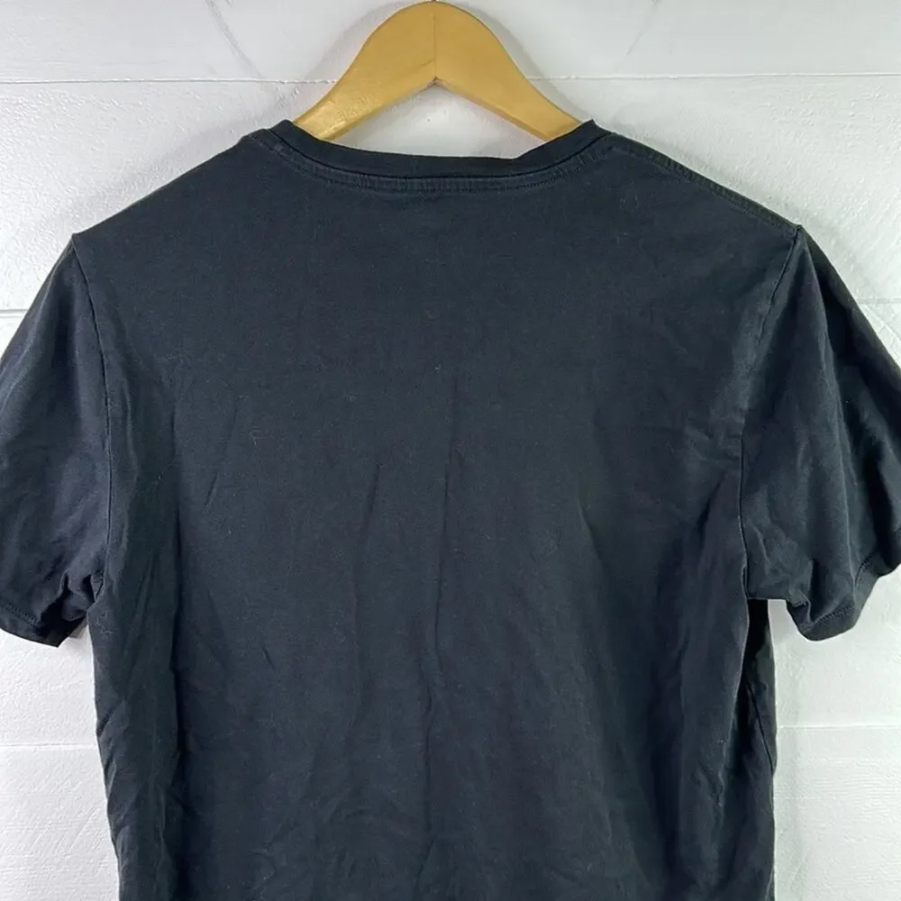 LEVI'S Levi Strauss Black White Logo Short Sleeve Cotton T Shirt Top Size Medium